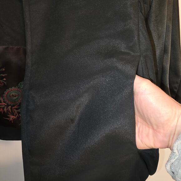 Susan Bradley Open Jacket Asian Embroidered Quilted Reversible Balloon Sleeve OS - Picture 10 of 13